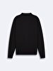 Straight Polo Buttoned Knitwear Black Pullover