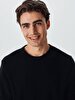 Textured Crew Neck Long Sleeve Knitwear Black Pullover