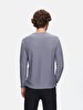 Textured Crew Neck Long Sleeve Knitwear Grey Pullover