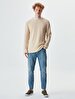 Textured Crew Neck Long Sleeve Knitwear Beige Pullover