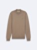 Straight Collar Long Sleeve Knitwear Grey Pullover