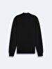 Straight Collar Long Sleeve Knitwear Black Pullover