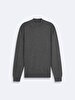 Straight Collar Long Sleeve Knitwear Anthracite Pullover