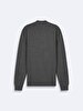 Straight Collar Long Sleeve Knitwear Anthracite Pullover