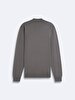Straight Collar Long Sleeve Knitwear Grey Pullover