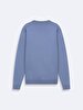 Basic Crew Neck Long Sleeve Knitwear Blue Pullover