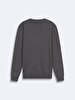 Basic Crew Neck Long Sleeve Knitwear Anthracite Pullover