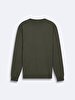 Basic Crew Neck Long Sleeve Knitwear Green Pullover