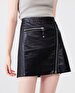 Straight Zipper Closing Mini Black Skirt