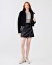 Straight Zipper Closing Mini Black Skirt
