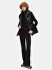 Straight With Hood Zipper Closing Black Vest