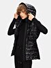 Straight With Hood Zipper Closing Black Vest