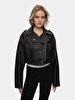 Bleached Cuban Collar Zipper Closing Brown Jacket