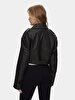Bleached Cuban Collar Zipper Closing Brown Jacket