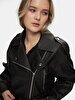 Bleached Cuban Collar Zipper Closing Brown Jacket