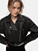 Bleached Cuban Collar Zipper Closing Brown Jacket