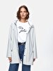 Straight With Hood Snaps Grey Jacket
