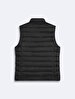 Zipper Closing Li̇ghtly Padded Black Vest