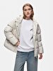 With Hood Puffer Beige Coat