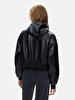Oversized With Hood Black Jacket