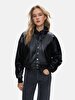 Oversized With Hood Black Jacket