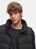 Hidden With Hood Puffer Black Vest