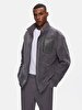 Straight Collar Straight Grey Jacket