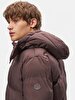 With Hood Puffer Brown Coat