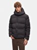 With Hood Puffer Black Coat