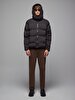 With Hood Puffer Black Coat
