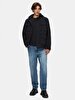 With Hood Straight Navy Coat