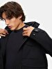 With Hood Straight Navy Coat