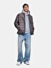 Crew Neck Straight Brown Coat