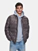 Crew Neck Straight Brown Coat