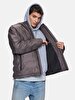 Crew Neck Straight Brown Coat
