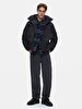 With Hood Technical Black Coat