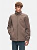 Print Straight Collar Brown Jacket