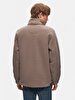 Print Straight Collar Brown Jacket