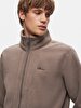 Print Straight Collar Brown Jacket
