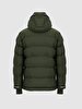 With Hood Zipper Closing Green Coat