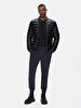 Straight Straight Collar Black Coat