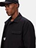 Mao Collar Technical Black Coat