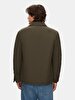 Mao Collar Technical Green Coat
