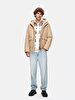 With Hood Puffer Beige Coat