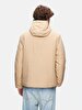 With Hood Puffer Beige Coat