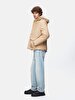 With Hood Puffer Beige Coat