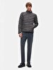 Straight Straight Collar Dark Grey Coat