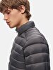 Straight Straight Collar Dark Grey Coat