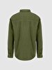 Basic Long Arm Velvet Green Shirt