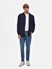 Basic Long Arm Velvet Navy Shirt